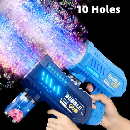 Pistola de bolhas elétrica infantil de 10 furos