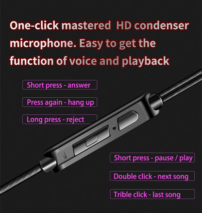 fone de ouvido 6 unidade driver dinâmico fone com microfone estéreo esportes alta fidelidade