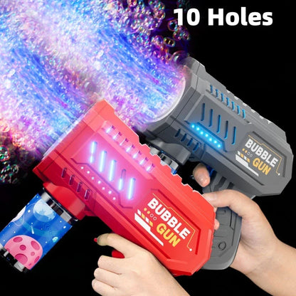 Pistola de bolhas elétrica infantil de 10 furos