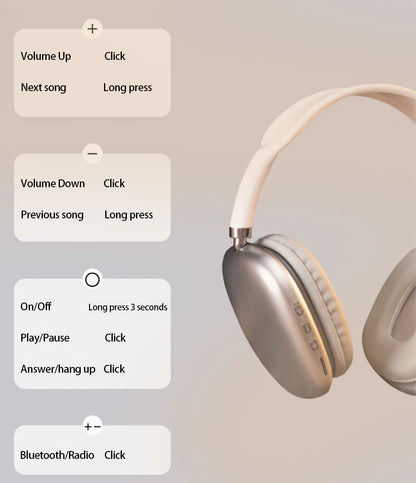 Haedphone sem fio Bluetooth P9